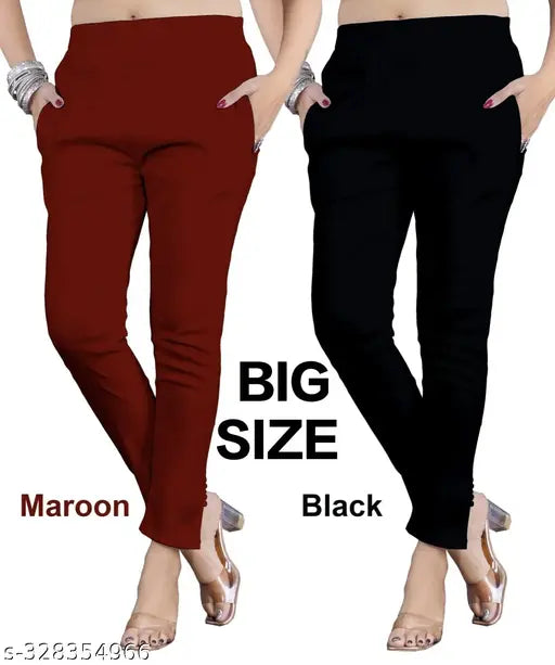 Cotton Cigar trousers pack of 2, solid color men's pants for various sizes (10in waist & 10in length)