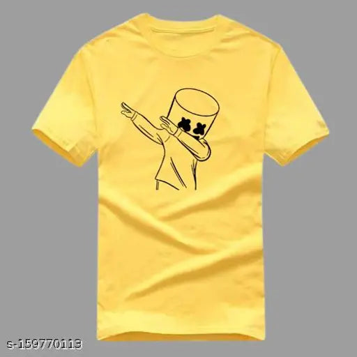 Marshmello printed cotton men's short sleeves t-shirt, vibrant design on display