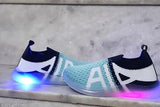 Kids mesh slip-on casual LED light shoes, PVC sole, trendy & comfortable, India origin (size: 18-21M - 7Yrs)