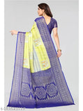Striped Brasso chiffon saree with semi-stitched blouse, Indian party wear