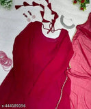 Georgette long-sleeve fancy designer women's gown, solid pattern, various sizes (S-XXL), introducing Vadhva fashion at affordable prices