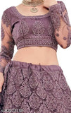 Embroidered net Lehenga Choli and Dupatta set, featuring heavy work embroidery with stone work, India