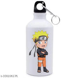 Gravin Greek White Aluminium Naruto Anime Cartoon Kids Sipper Bottle, leak-proof design, pack of 1, 750ml capacity