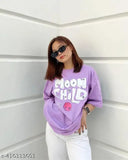 Oversize cotton blend t-shirt with printed net pattern, long sleeves - DECENCY women's loose levendor tee