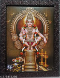 Synthetic resin, 9x12 inch Lord Iyyappa Swamy photo frame for pooja room with wall hook (India origin)
