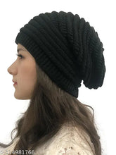 Textured wool women's slouchy beanie, warm for winter sports & casual wear. Comfortable, soft, and a versatile gift. Handmade in India