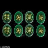 Natural green jade crystal cabochon oval, Feng Shui showpiece for prosperity & money attraction, both sides