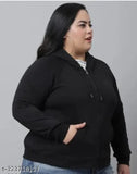 XXL fleece zip-up hoodie, stylish plus size warm outerwear for women