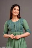 Rayon embroidered Anarkali Kurti, modern style-statement for women's wardrobe, India