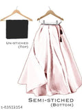 Women's dark pink velvet lehenga, net bottom and dupatta set - semi-stitched (waist 44in, length 48in) - Indian bridal wear