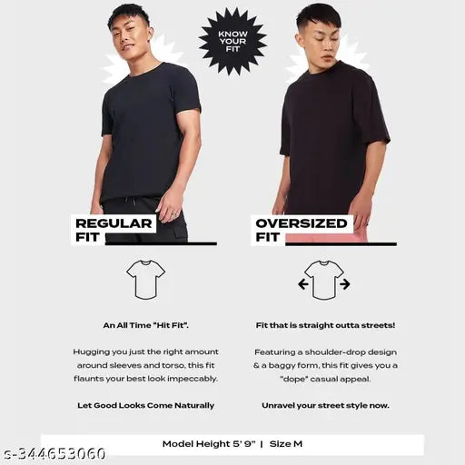 Black oversize round Crazy Bee men's cotton t-shirt with panda print, three-quarter sleeves