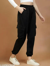 Cotton blend solid winter jogger for women fashion, stylish and cozy on Indian runway