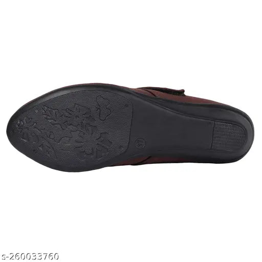 Brown synthetic ballerinas by Fashimo - elegant, comfortable women's shoes with closed back, offering stylish comfort for everyday wear. Made in India