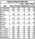 Cotton blend stylish kurti & palazzo set for kids casual wear, self-design print, size 3-6 Months