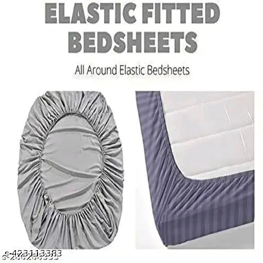 Elastic cotton double bedsheet set with floral print & 2 pillow covers, RPAH Creative's superfine quality for summer adult use