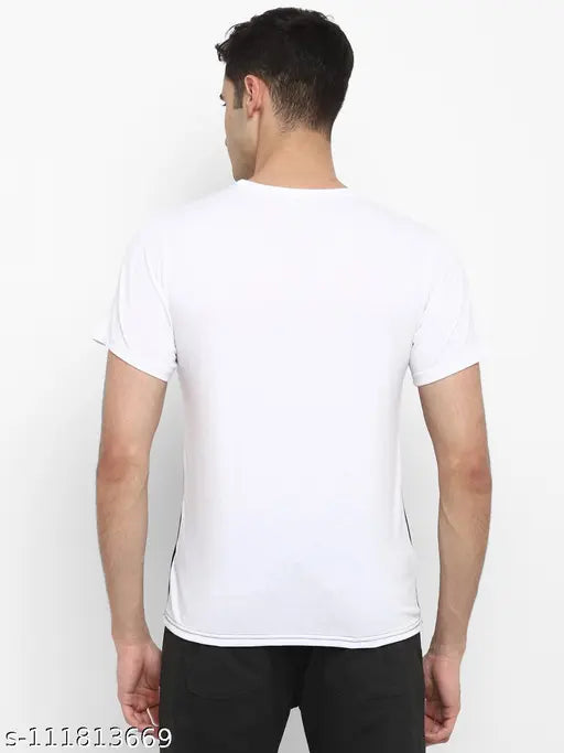 Colorblocked cotton men's T-shirt, short sleeves, versatile design, superior comfort, India origin