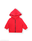 Cotton blend winter kids fleece hoodie, solid color, 2-15 years sizes available for chilly outdoor play (India)