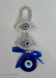 Silver and blue Turkish Evil Eye Feng Shui Wall Hanging Decor - enhances harmony, peace, and good fortune