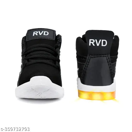 Bright LED Kids Shoes: Breathable Mesh EVA soles, perfect for boys & girls, featuring Iron Man design & light-up heel