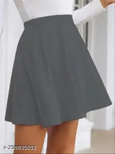 Black cotton blend solid skirt for women, absorbing brand, length 17 inches, sizes 26-34