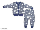 Wool printed newborn baby sleeper set with long sleeves, winter wear for infants from India