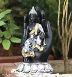 Resin blue Buddha statue, decorative fengshui showpiece gift figurine (10cm x 20cm x 10cm)