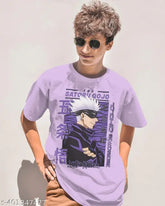 Trendy half sleeve cotton printed anime Jujutsu Kaisen Gojo Satoru T-shirt, vibrant color, lightweight & breathable casual wear