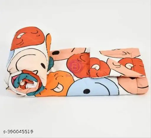 Cartoon single microfiber comforter, lightweight for AC room or mild winter, size 60x90 inches, India-made