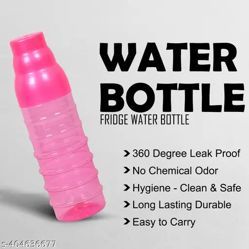 Pink NEMIs Present Glass Bottle (1000ml), leak-proof fridge water bottle, ideal for office or school use