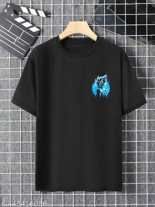 Oversized black skell print men's t-shirt, trendy cotton apparel for casual wear
