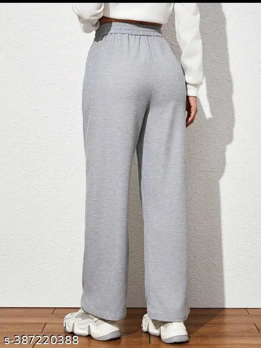 Cotton dori grey plain trousers, solid pattern, size 28-36, India origin
