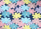 Superfine floral cotton elastic double king Rangoli fitted bedsheet with 2 pillow covers, ideal for summer - India origin