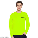 Neon green polyester long-sleeve T-shirt pack (2) for men, pre-washed for a soft finish and rich look
