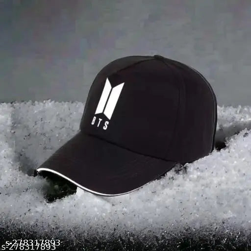 Cotton hip hop sports cap, adjustable one-size, embroidered design, BTS boys' cap made in India