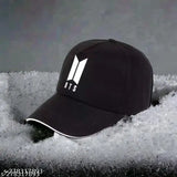 Cotton hip hop sports cap, adjustable one-size, embroidered design, BTS boys' cap made in India