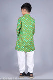 Cotton printed kids kurtas & pants set, 3-4 years, Indian origin