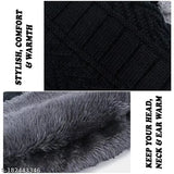 Warm wool winter beanie caps set with scarf, stretchable, snow-proof for men - Latest Fashion from India