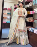 Designer Chiffon party wear: Heavy silk top-dupatta and fully stitched Sharara set with Malty thread embroidery, XL/XXL sizes, Indian origin