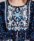 Rayon Anarkali frock-style suit with three-quarter sleeves and printed combo, Indian fashion wear for women M-XXL