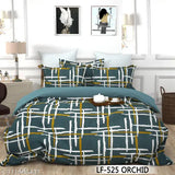 Fitted 210 TC cotton checked double bedsheet with 2 king size matching pillow covers, ideal for summer use by adults