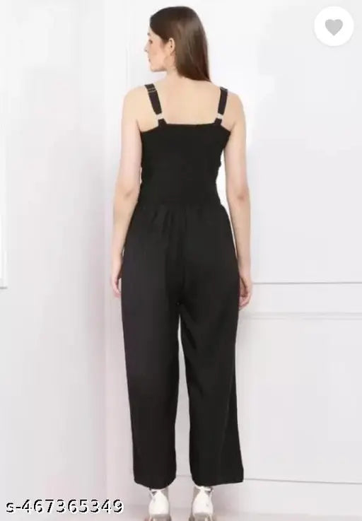 Crepe, short-sleeved pretty jumpsuit for women. Urbane and breathable, Indian-made branded cotton