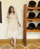 Cotton chikankari three-quarter sleeve kurti, vibrant Indian fashion for women