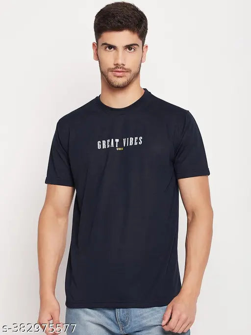 UBX men's pack of 3 printed round neck cotton blend t-shirts, short sleeves, M, L, XL, XXL sizes