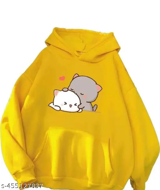 Mustard colour greywhite panda kids sweatshirt with long sleeves and printed net pattern, made from wool fabric