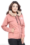 Women's solid nylon hooded sweatshirt with long sleeves, perfect for a cozy casual look