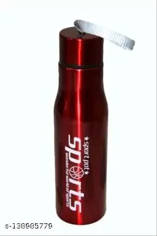 Red glossy stainless steel refrigerator bottle (500ml), perfect for sports use