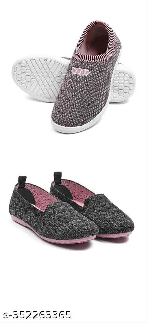 Mesh Women's Bellies Sneakers Combo - High quality, comfortable, and stylish daily walking shoes. Skin-friendly with closed back design. Widely used for diabetic and orthopedic purposes. Made in India