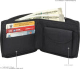 Trendy men's black round zipper faux leather wallet, solid design for better organization and style statement