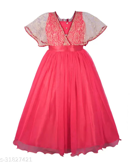 Stylish net frock dress for girls aged 3-6 years, Indian birthday party wear on display
