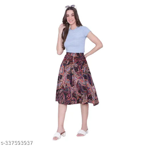 Crepe-printed net women's skirt combo from Mannat Diva, mid-calf length, various sizes available for Indian wardrobe refresh